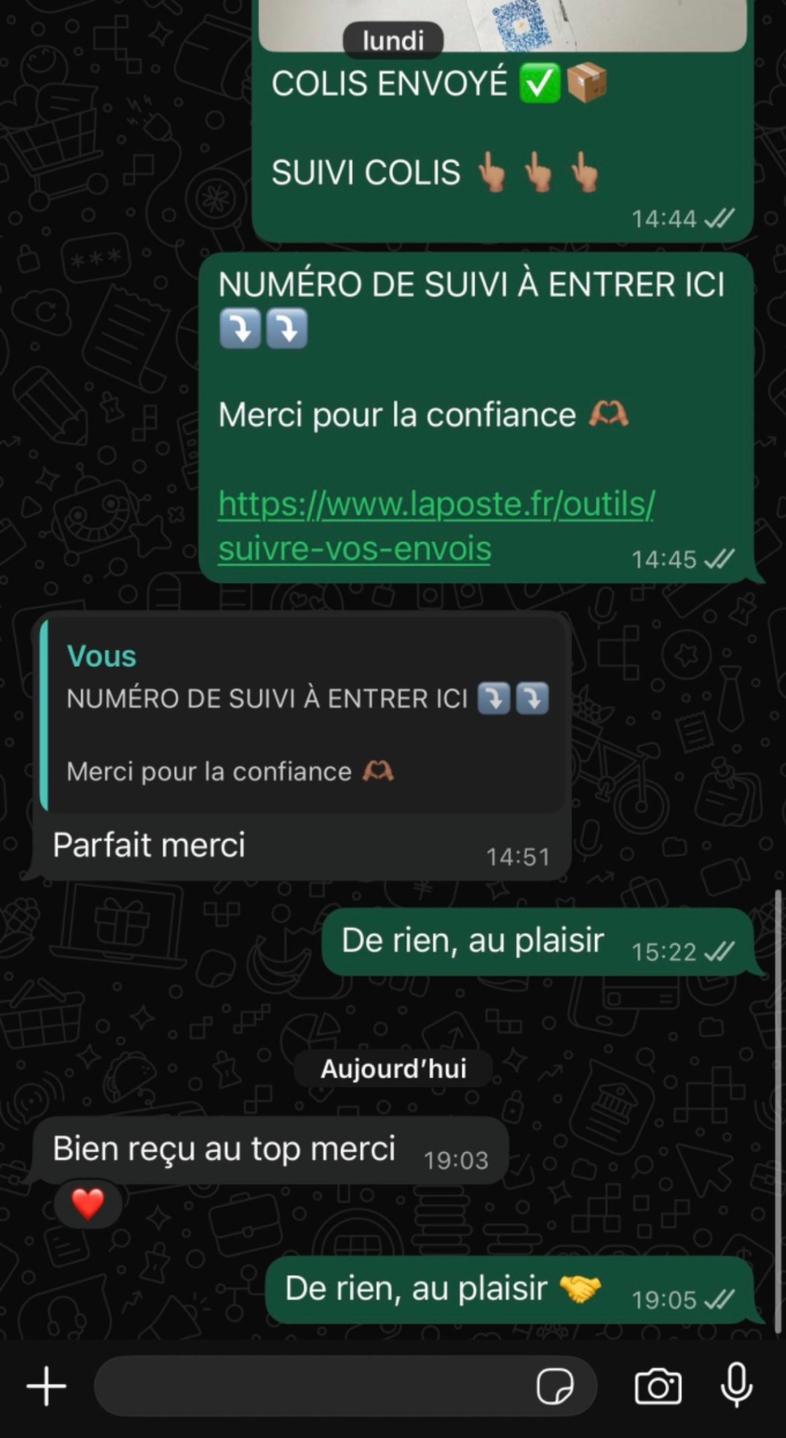 Avis client WhatsApp 3